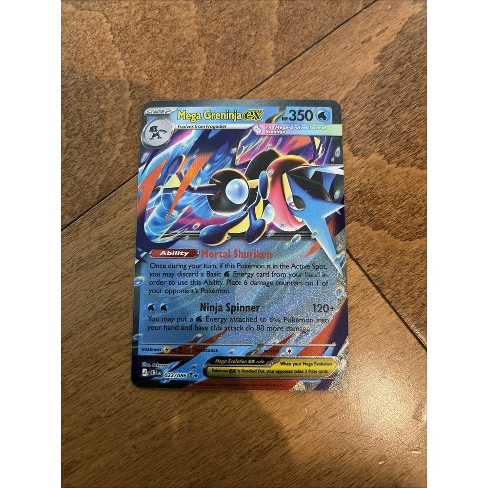 Pokémon TCG Mega Greninja ex 022/086 Double Rare Holo Chaos Rising Near Mint